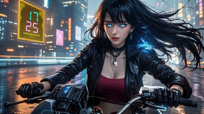 酷拽的机车美女