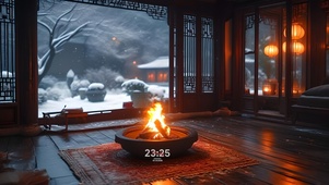 冬日暖炉