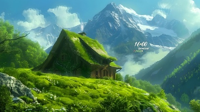 唯美绿色清新小屋