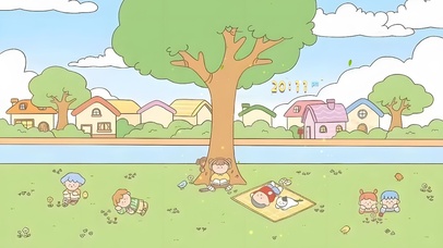 唯美治愈卡通场景