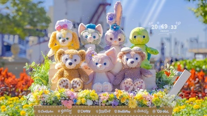 4k 治愈唯美公园长椅布偶