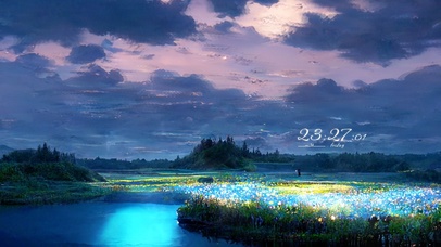 4k 唯美梦幻仙境湖泊花海