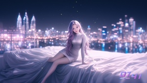 她的美丽像一幅静谧的画作
