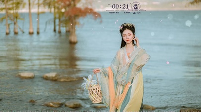 河边的古风美女【超高清】