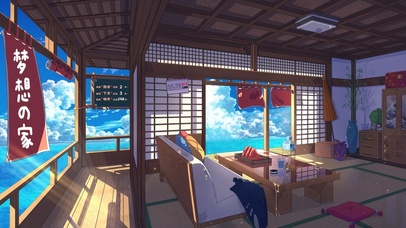 4K唯美治愈日系动漫海景房间