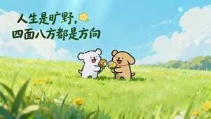 治愈线条小狗动态桌面