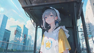 清纯都市站台女孩