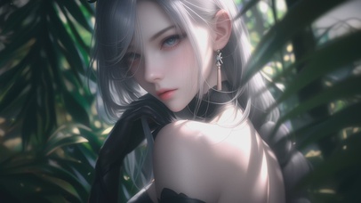 清纯可爱女孩白发少女