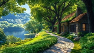 护眼湖畔清新房屋