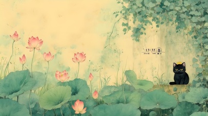 荷花猫咪