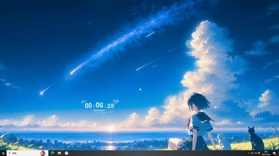 4K唯美治愈余晖流星