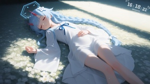 蓝发小雏菊少女