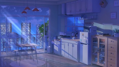 4K唯美治愈夜晚动漫房间