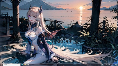 4k夕阳暗黑风心之海美少女