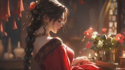 【4K】清纯汉服古风性感美女