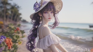 甜美海边女孩