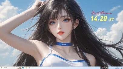 蓝天下的美少女