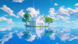 水镜蓝天小屋
