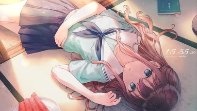 清纯夏日吃瓜少女