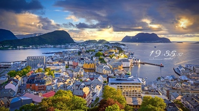 4K挪威海滨城市