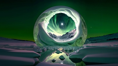 水晶球里的极光雪月秘境（护眼）