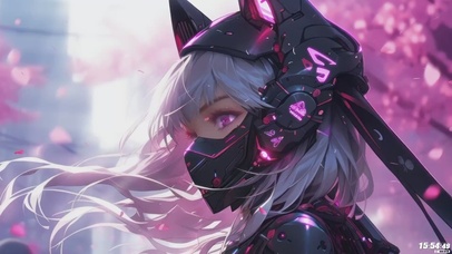 樱花粉机车少女