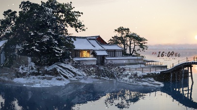 4K唯美国风快雪时晴