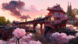 粉色晚霞