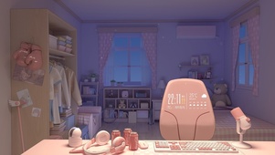 夜晚温馨房间