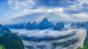 4K 唯美烟雾缭绕的山顶仙境
