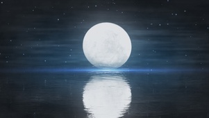 静谧唯美湖面的月亮