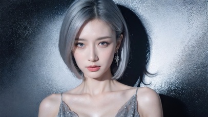 短发可爱的美女