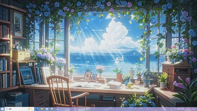 书斋花意-桌面主题