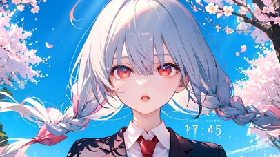 樱花树下美少女