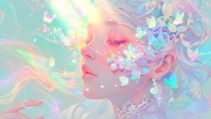 唯美夏日蝴蝶女神壁纸