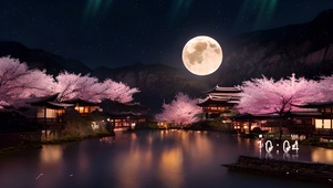 4k樱花古镇
