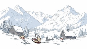 线条小狗滑雪