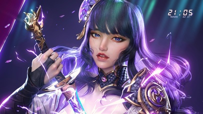 紫色长发剑士少女