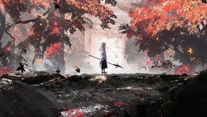 枫树下的少女