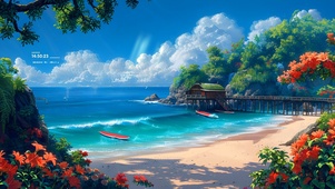 唯美森林大海
