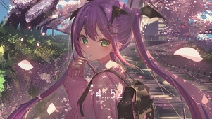 清纯樱花路少女