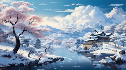 4K唯美古风雪景