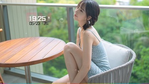 阳台清纯可爱美女