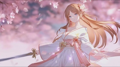 风雪樱花下的少女