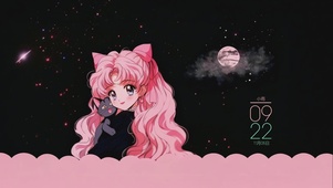 粉月下的美少女