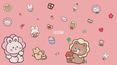 可爱的萌熊与兔子