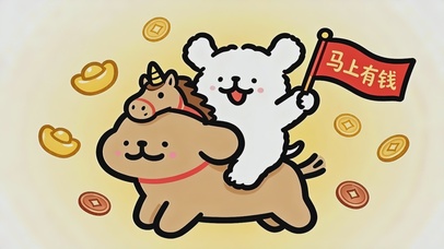 线条小狗马上有钱打工人