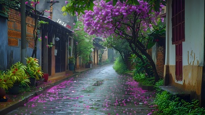 烟雨江南小巷