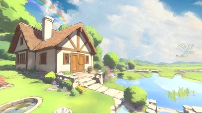 清新彩虹乡村小屋