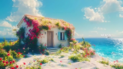 海边玫瑰花小屋